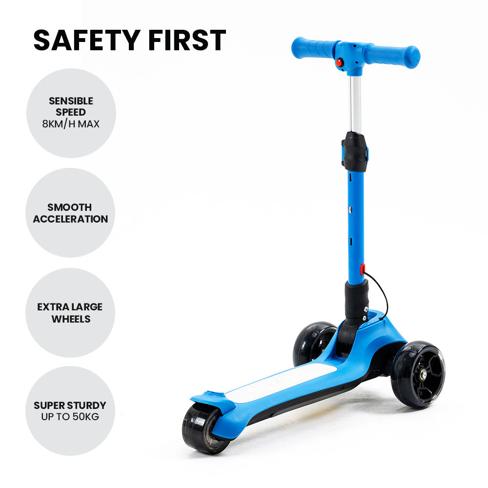 3-Wheel Electric Scooter - Blue