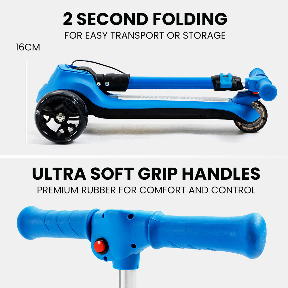 3-Wheel Electric Scooter - Blue