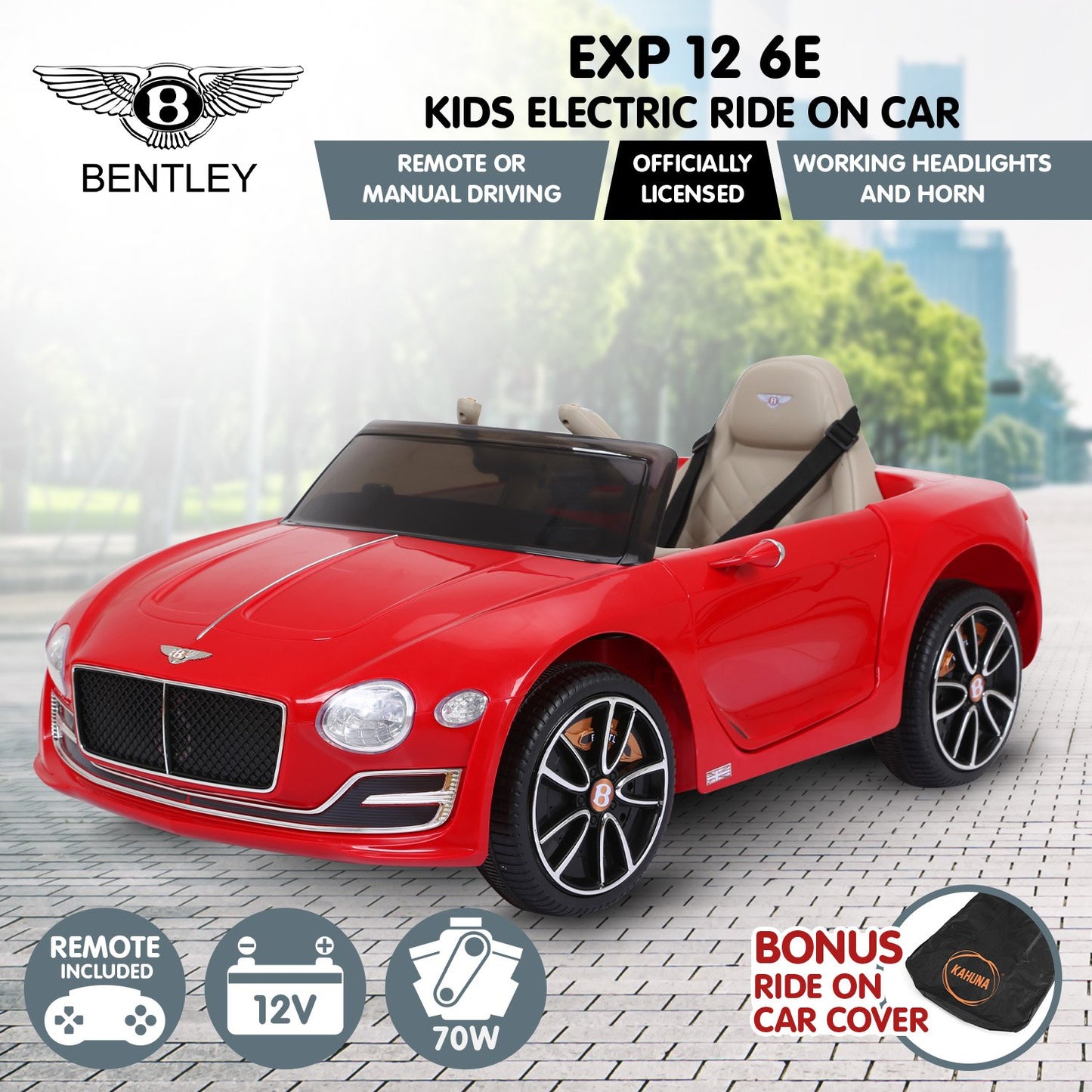 Bentley Electric Ride On Car - Red