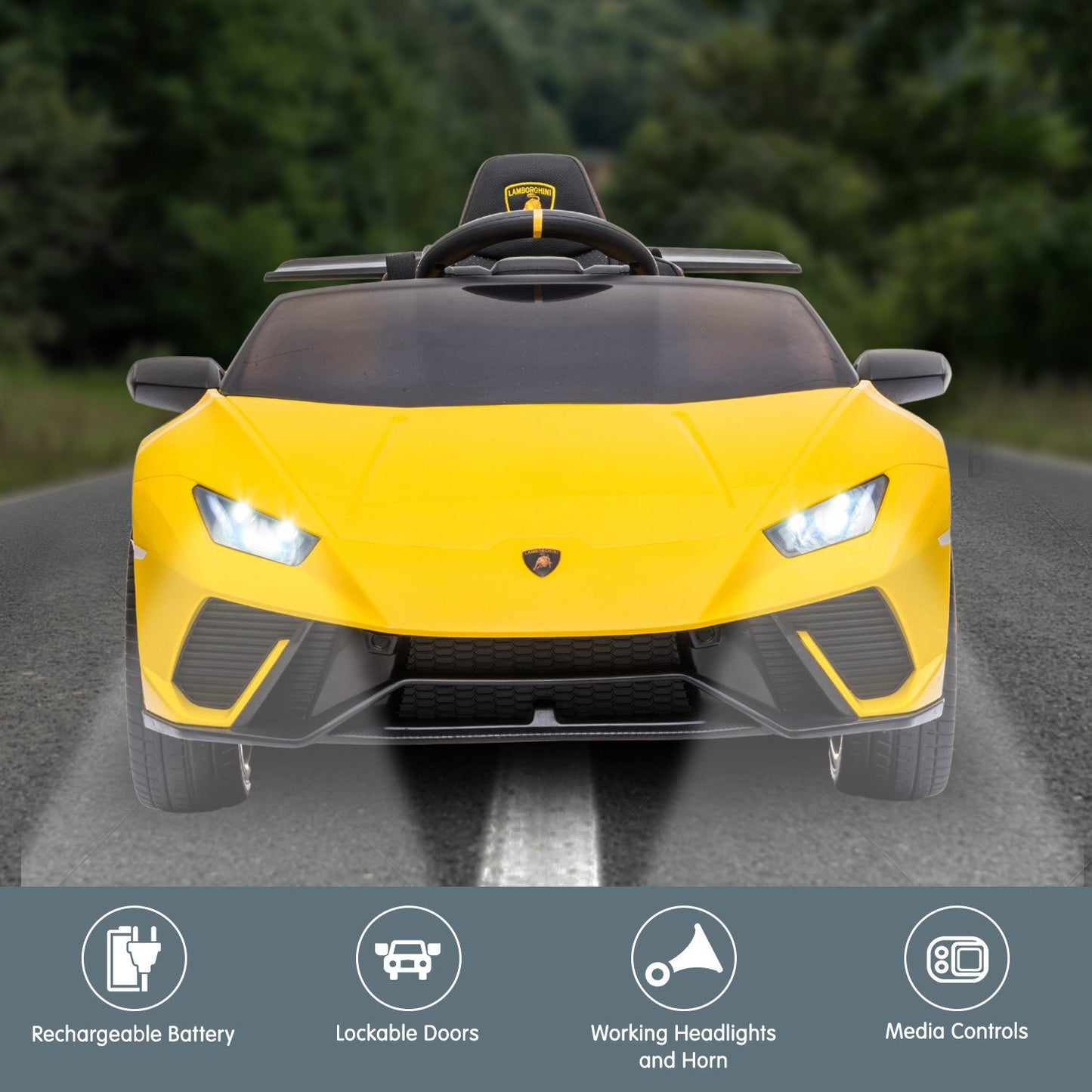 Lamborghini Electric Ride On Car - Yellow