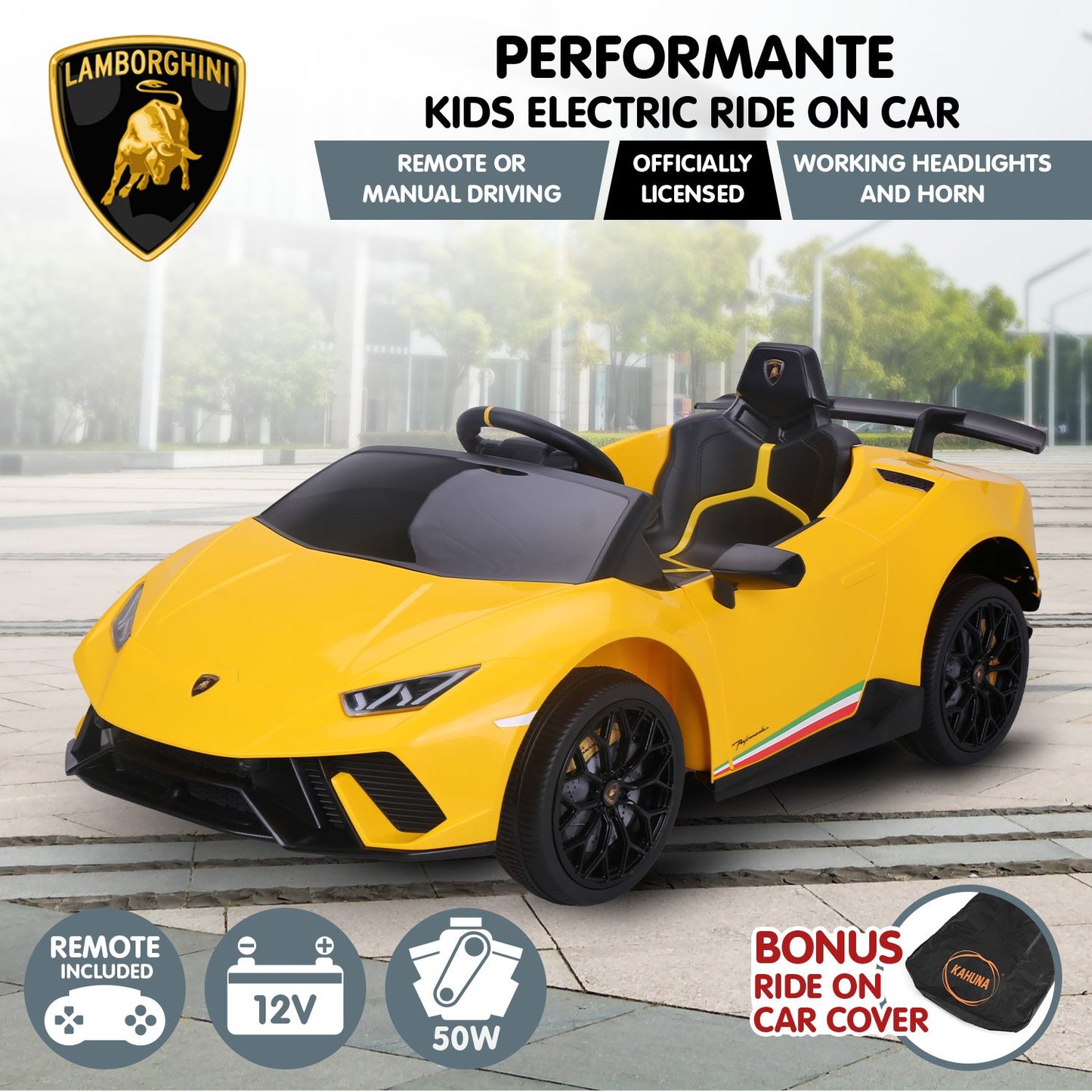 Lamborghini Electric Ride On Car - Yellow