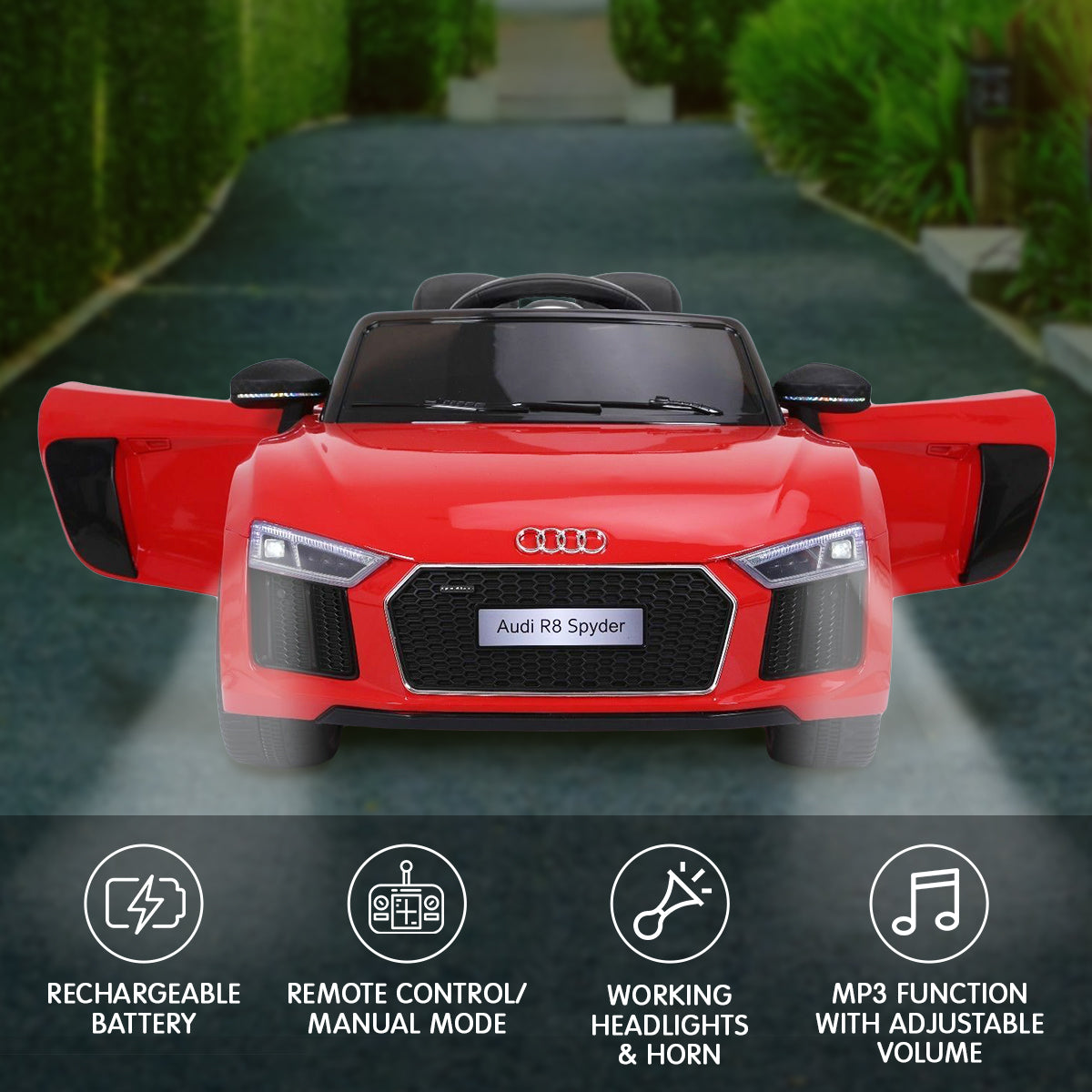 R8 Spyder Audi Electric Ride On Car - Red