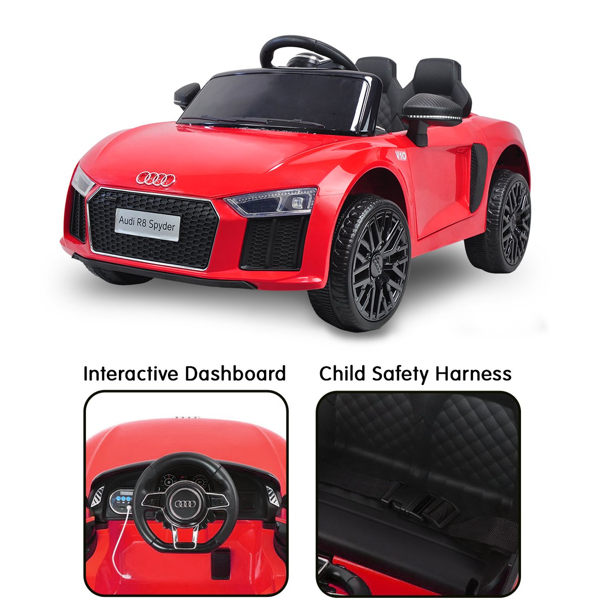 R8 Spyder Audi Electric Ride On Car - Red