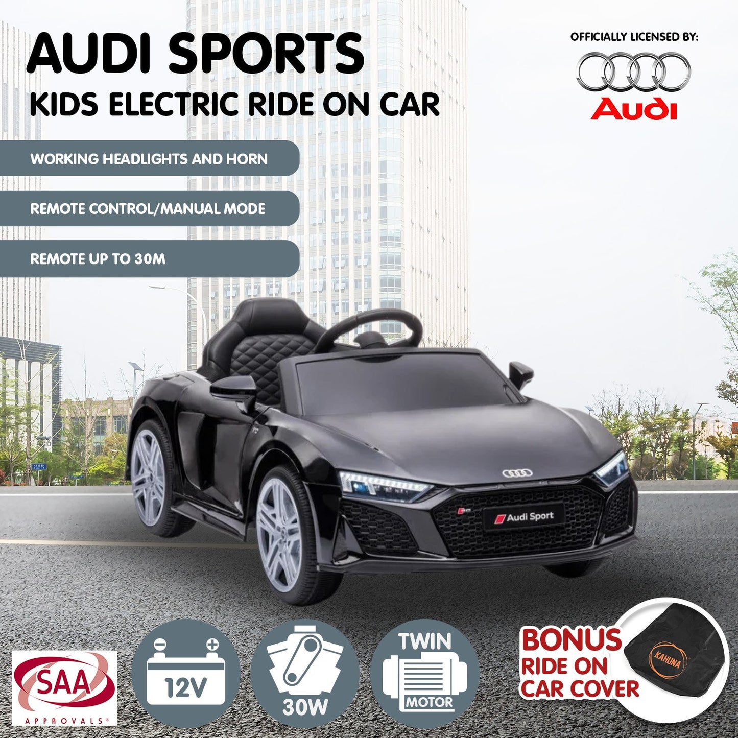 Audi Sport Electric Ride On Car - Black