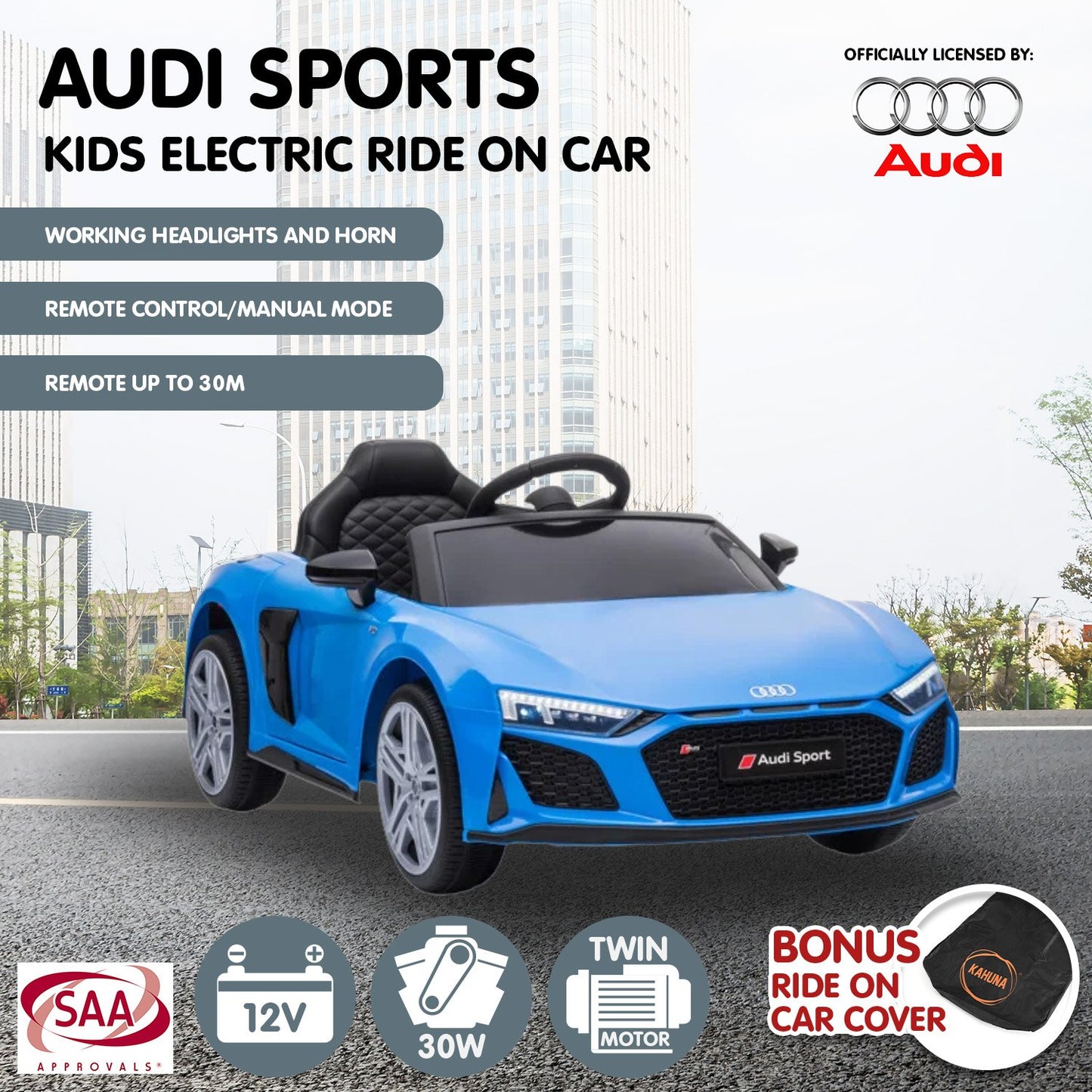 Audi Sport Electric Ride On Car - Blue