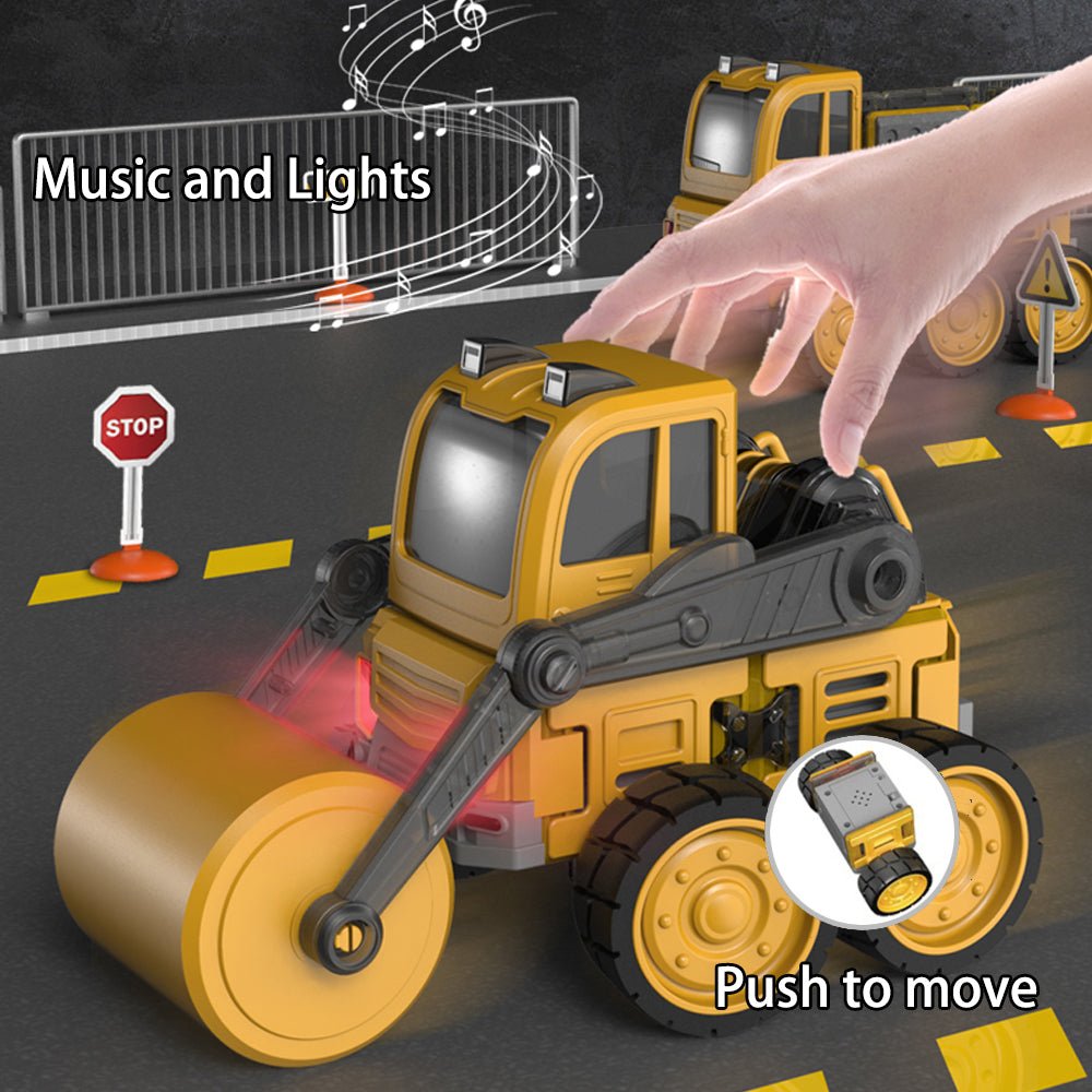 Magnetic Truck DIY Assembly Engineering Vehicle with Music Lights