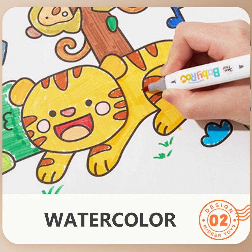 44cm*10m Kids Drawing Roll Color Filling Paper Graffiti Scroll Coloring Paper Toy(Style 01:2 themes)